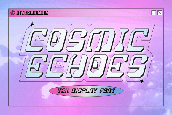 Cosmic Echoes Font: A Y2K Typeface for Editorial Design