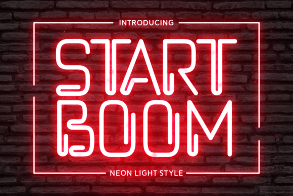 Start Boom: A Neon Display Font for Handmade Products