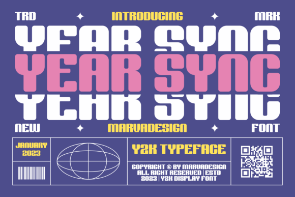 Year Sync Font Brings Y2K Energy to Handmade Products